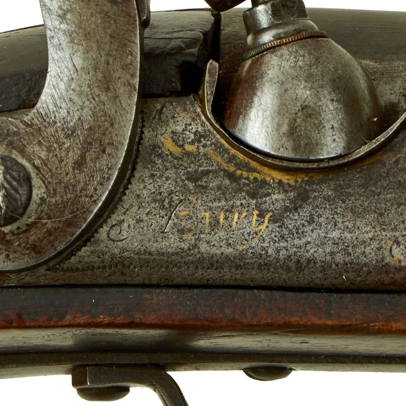 Original British Percussion Converted Flintlock Overcoat Pistol Signed "Bury" with Proof Marked Barrel - Circa 1810