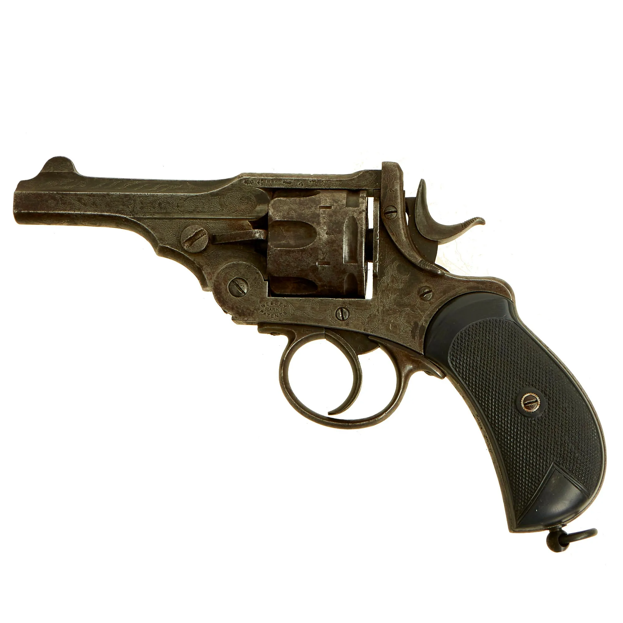 Original British Victorian Royal Navy Webley Mark I Field Engraved Antique Revolver Serial 1313 - .45acp Converted