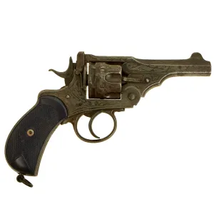 Original British Victorian Royal Navy Webley Mark I Field Engraved Antique Revolver Serial 1313 - .45acp Converted