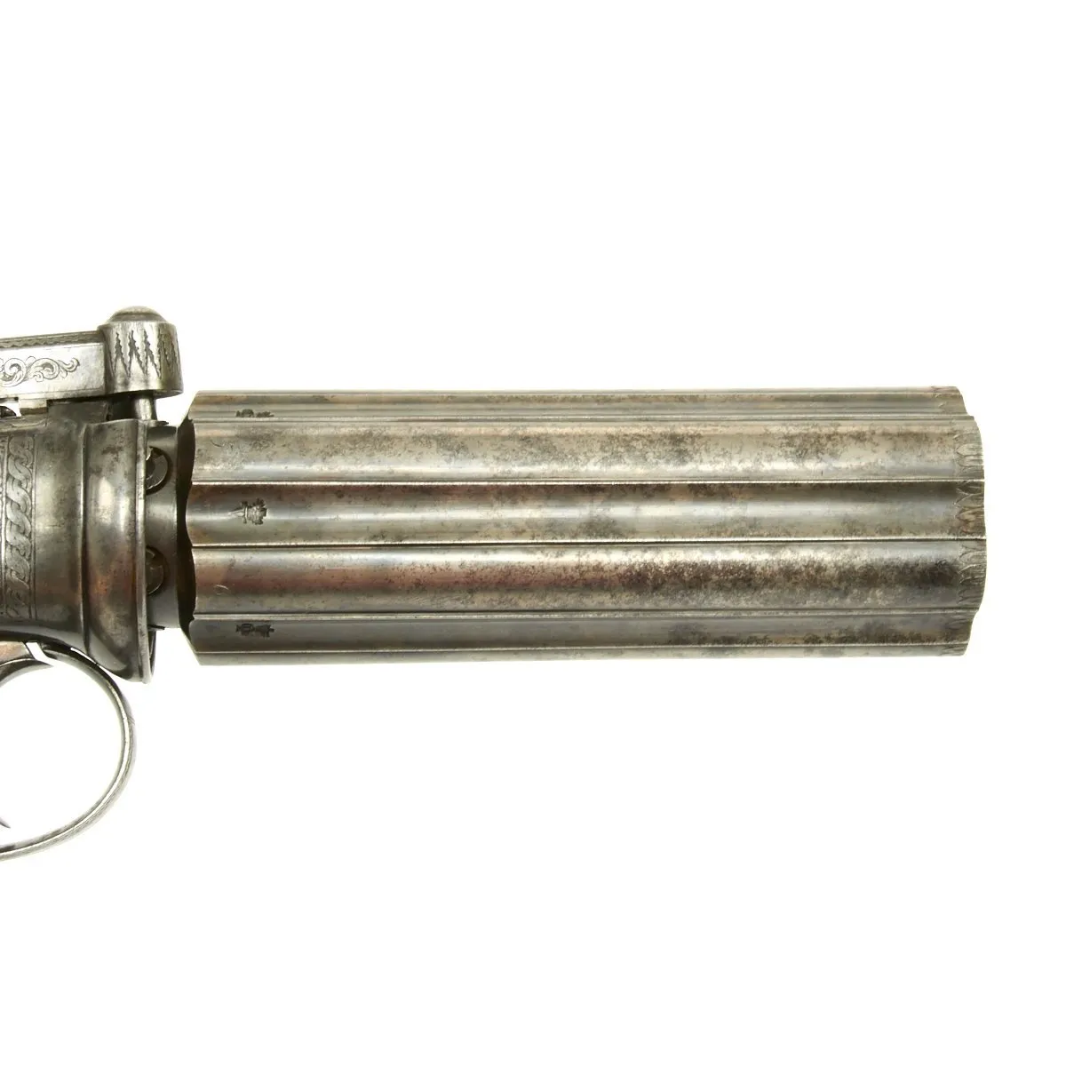 Original British Victorian Six-Shot Percussion Pepperbox Revolver by Samuel Nock - Circa 1850