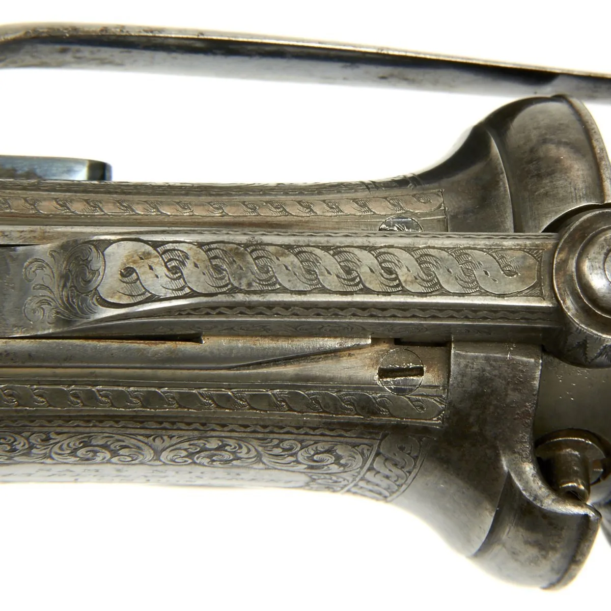 Original British Victorian Six-Shot Percussion Pepperbox Revolver by Samuel Nock - Circa 1850