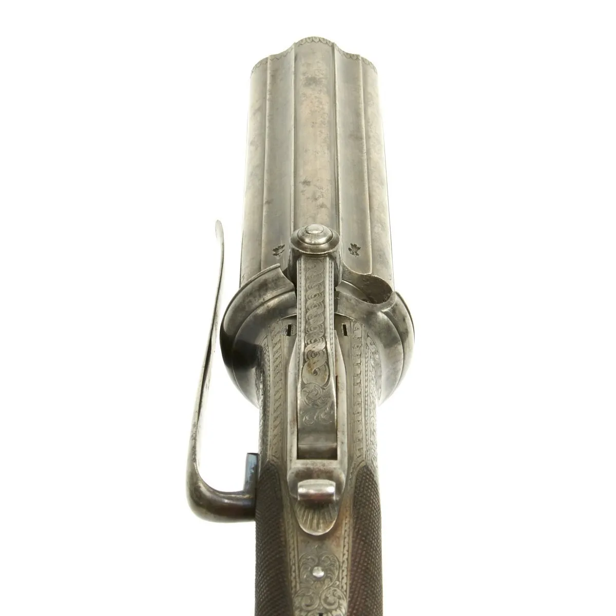 Original British Victorian Six-Shot Percussion Pepperbox Revolver by Samuel Nock - Circa 1850