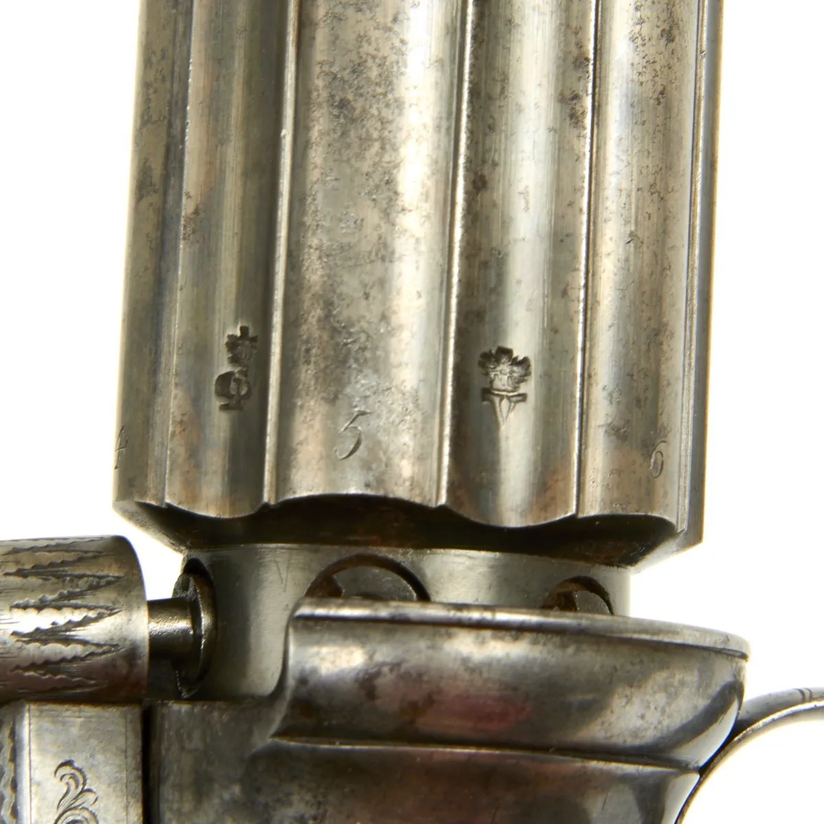 Original British Victorian Six-Shot Percussion Pepperbox Revolver by Samuel Nock - Circa 1850