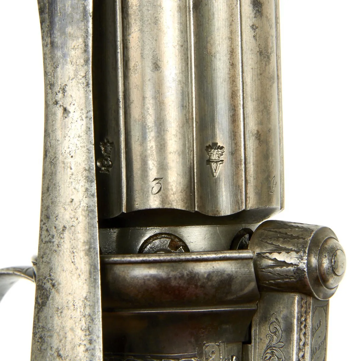 Original British Victorian Six-Shot Percussion Pepperbox Revolver by Samuel Nock - Circa 1850