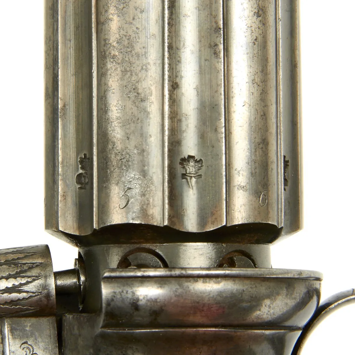 Original British Victorian Six-Shot Percussion Pepperbox Revolver by Samuel Nock - Circa 1850