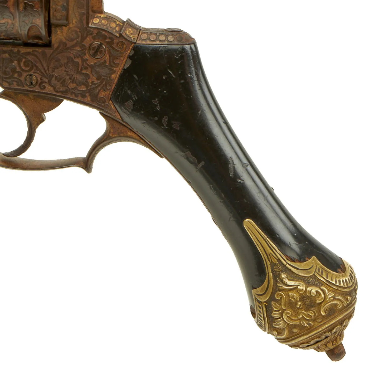 Original Exceptional French Gold Washed 11mm Revolver Model of 1855 by Louis Perrin for Paris Exposition