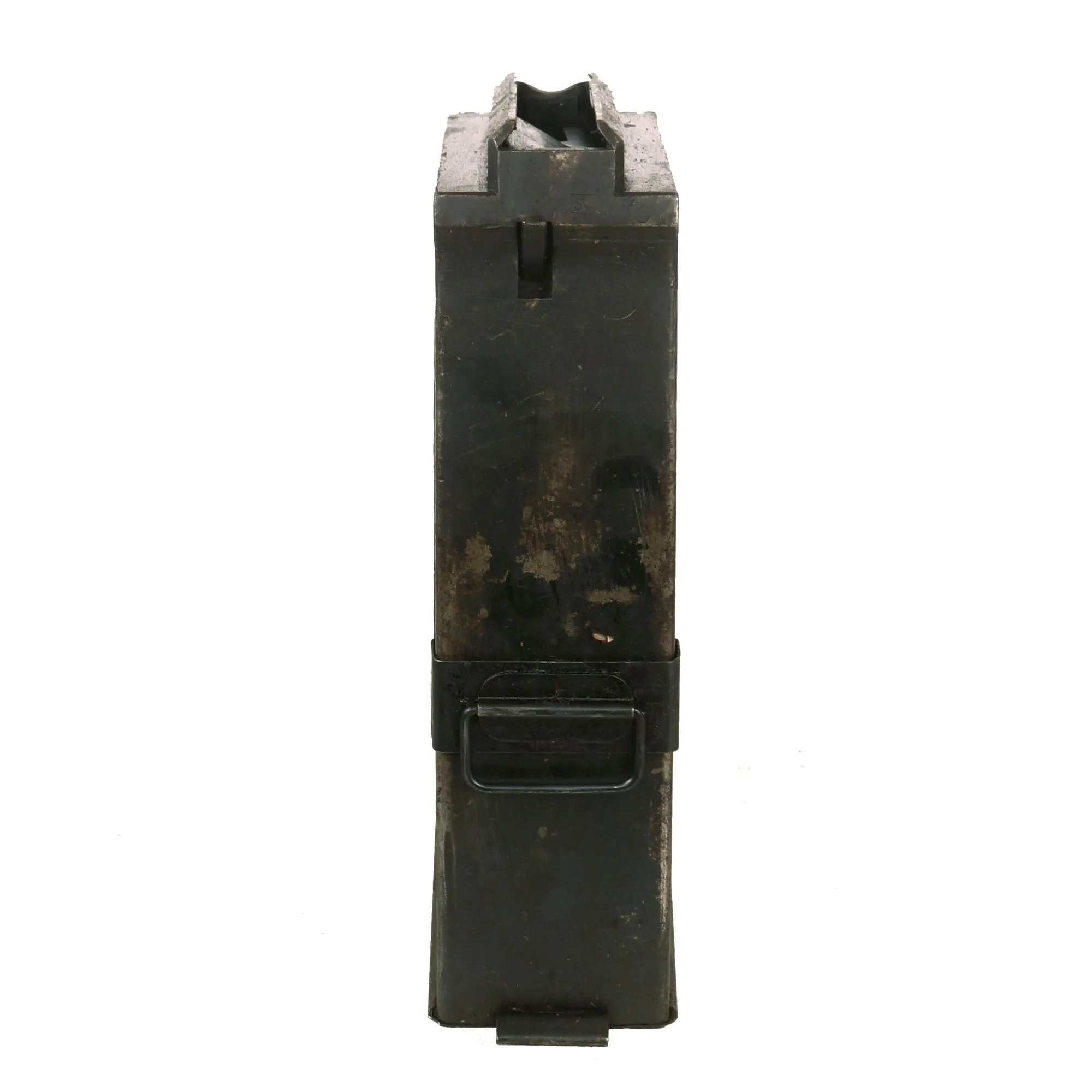 Original Finnish WWII Lahti L-39 Anti-Tank Rifle Magazines in Original Shrapnel-Damaged Carrying Case