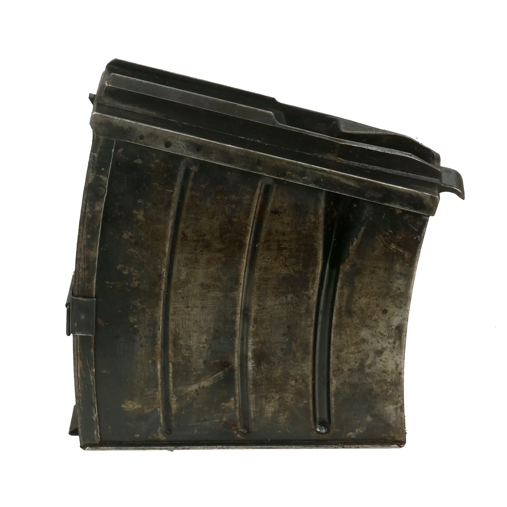 Original Finnish WWII Lahti L-39 Anti-Tank Rifle Magazines in Original Shrapnel-Damaged Carrying Case