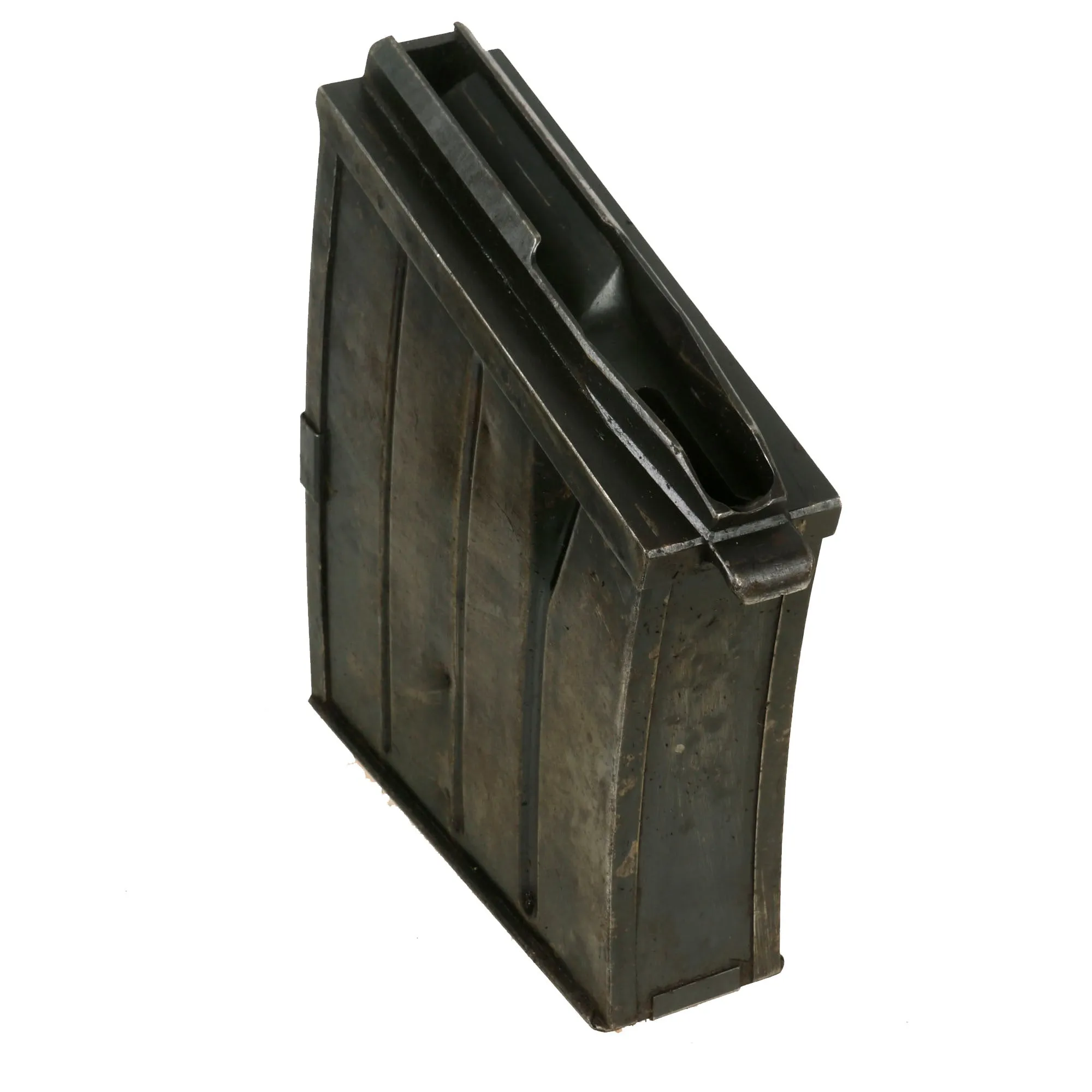 Original Finnish WWII Lahti L-39 Anti-Tank Rifle Magazines in Original Shrapnel-Damaged Carrying Case