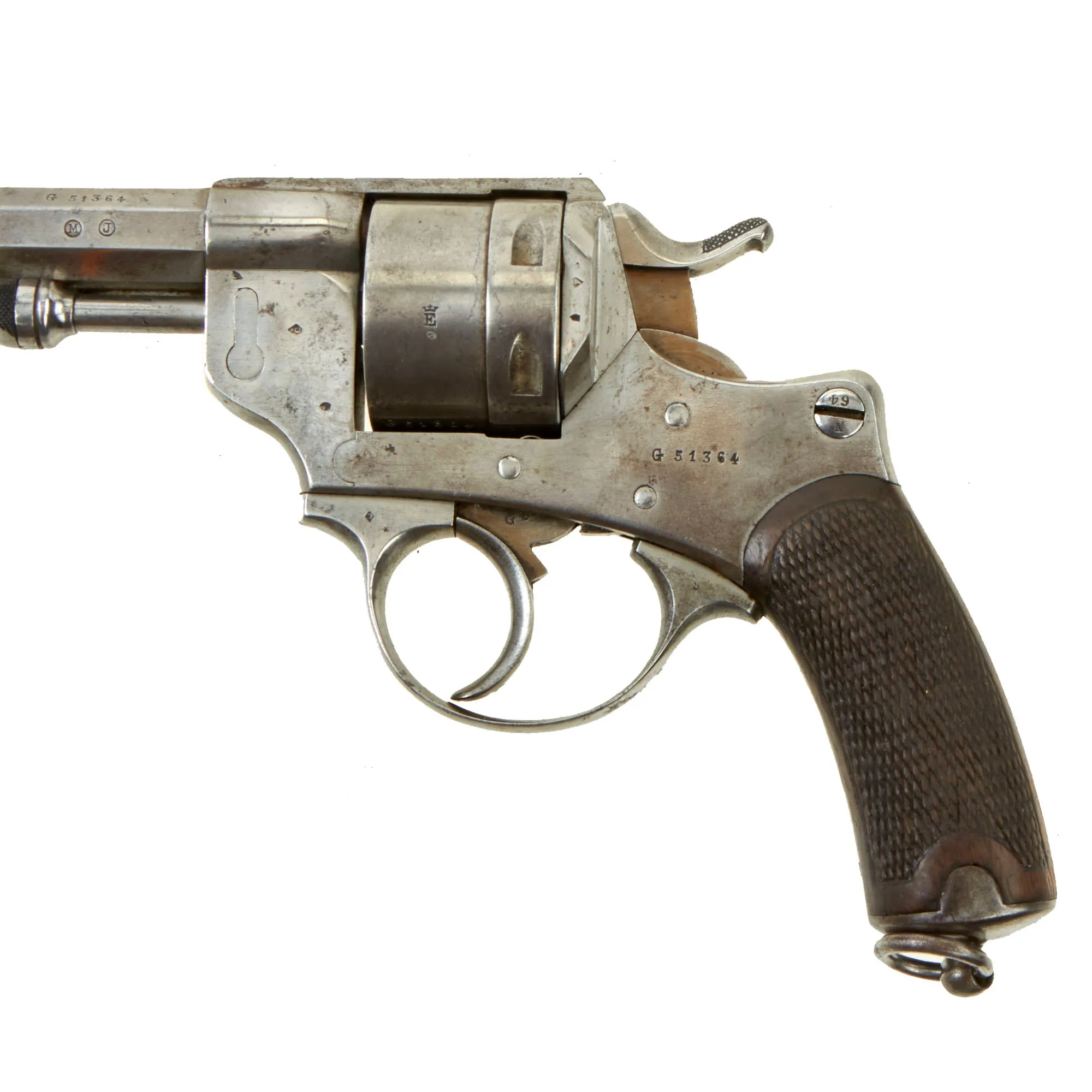 Original French MAS Modèle 1873 Chamelot-Delvigne 11mm Revolver Dated 1877 - Matching Serial G 51364