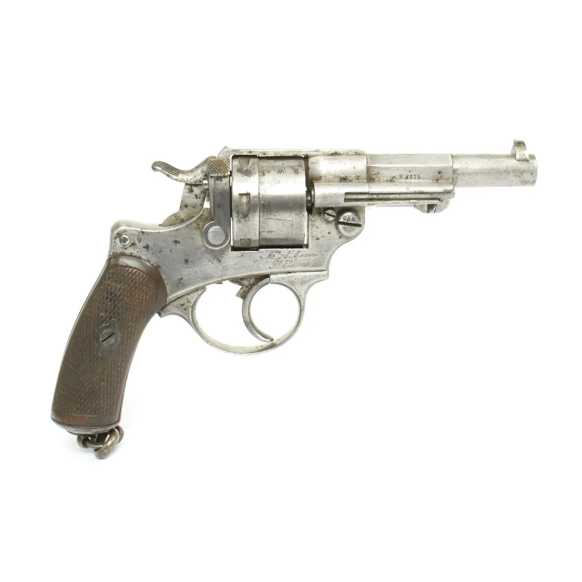 Original French Model MAS 1873 11mm Revolver Dated 1875 with Lanyard Toggle - Serial Number F41399