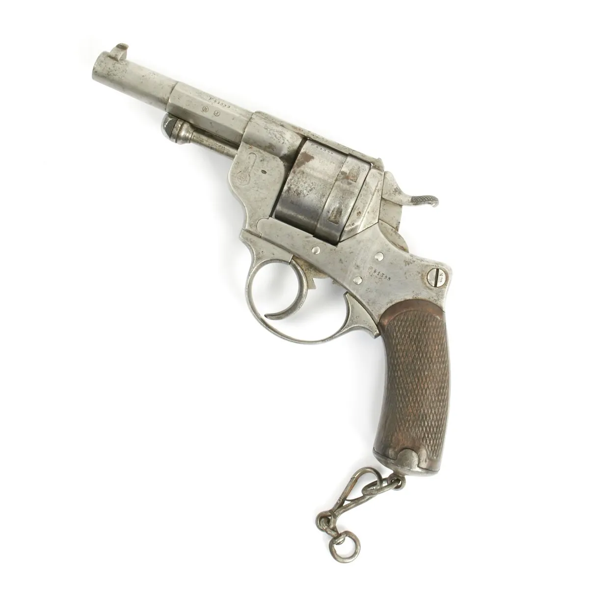 Original French Model MAS 1873 11mm Revolver Dated 1875 with Lanyard Toggle - Serial Number F41399