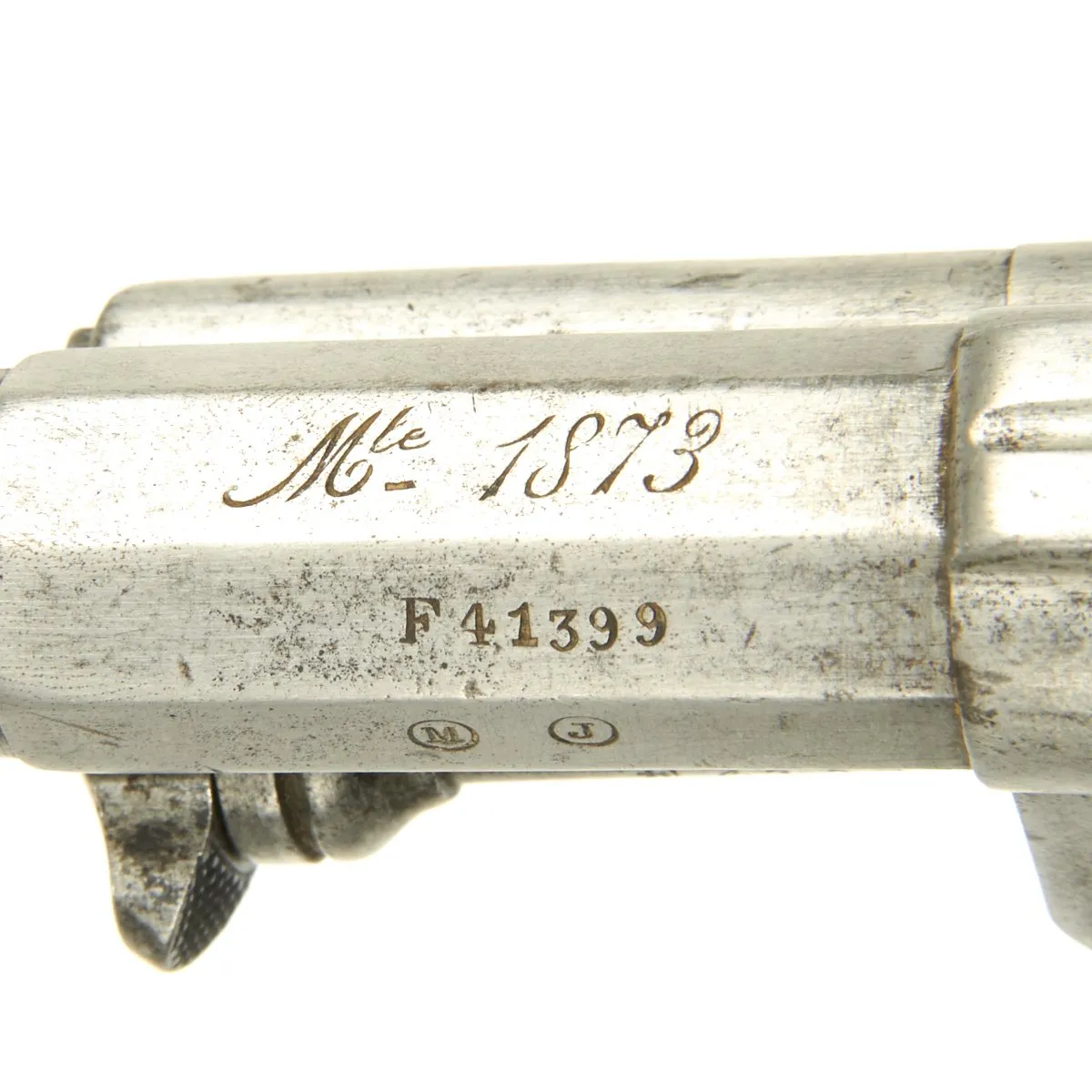 Original French Model MAS 1873 11mm Revolver Dated 1875 with Lanyard Toggle - Serial Number F41399