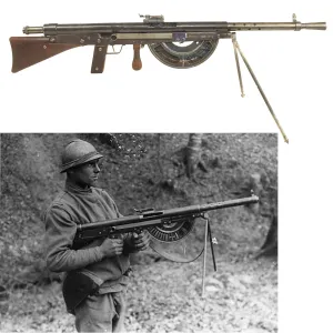 Original French WWI Fusil-Mitrailleur Modèle 1915 CSRG Chauchat Display LMG with Magazine - Matching Serial No. 148169