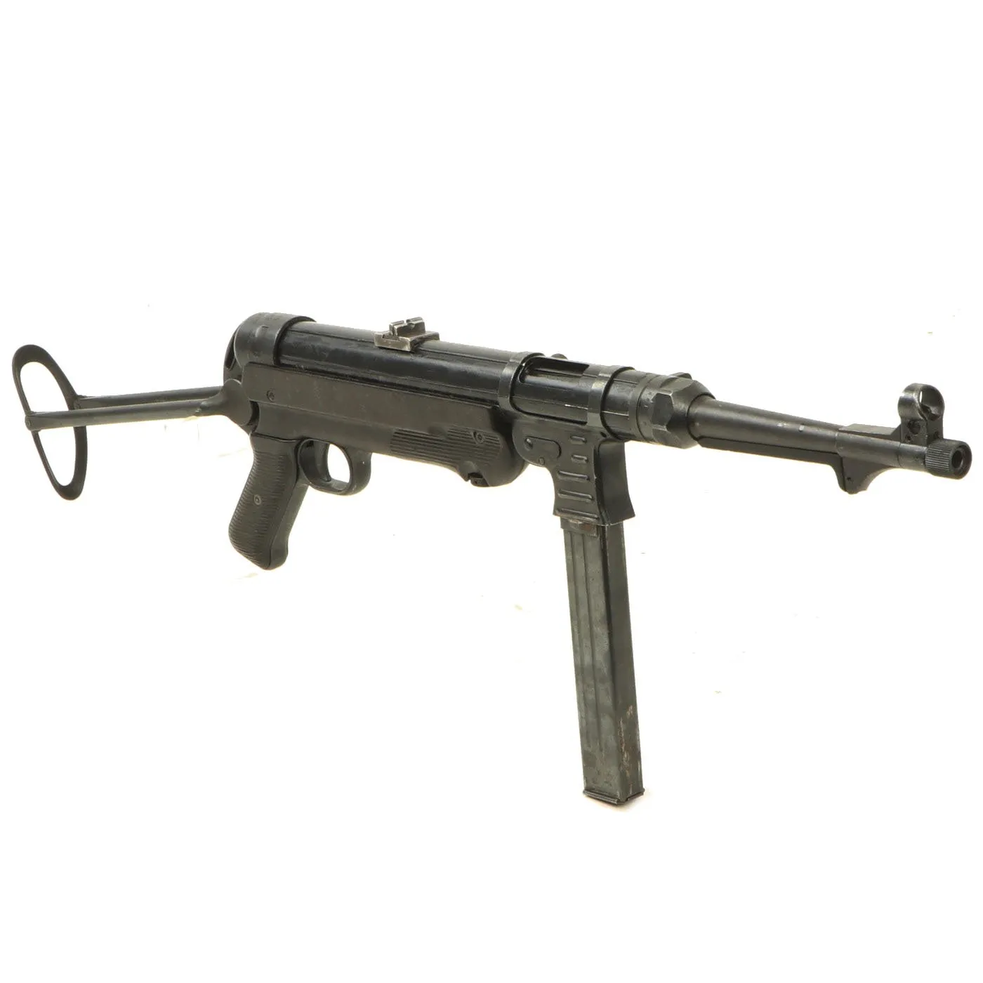 Original German WWII 1942 Dated MP 40 Display Gun by ERMA with Live Barrel & Magazine - Maschinenpistole 40