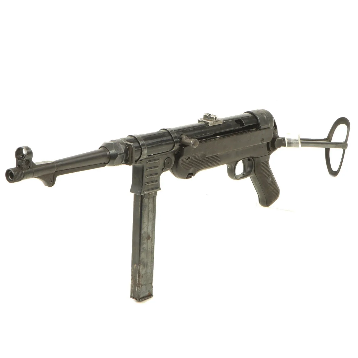 Original German WWII 1942 Dated MP 40 Display Gun by ERMA with Live Barrel & Magazine - Maschinenpistole 40