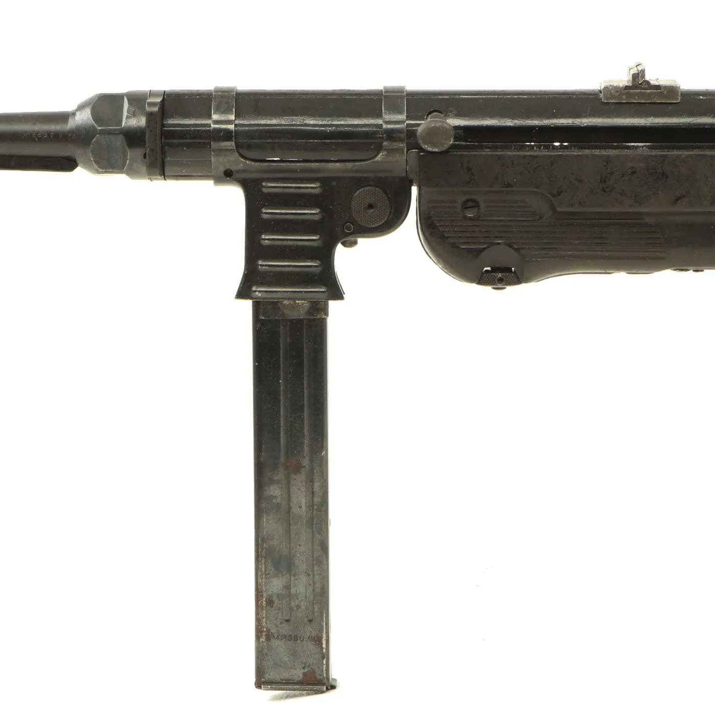 Original German WWII 1942 Dated MP 40 Display Gun by ERMA with Live Barrel & Magazine - Maschinenpistole 40