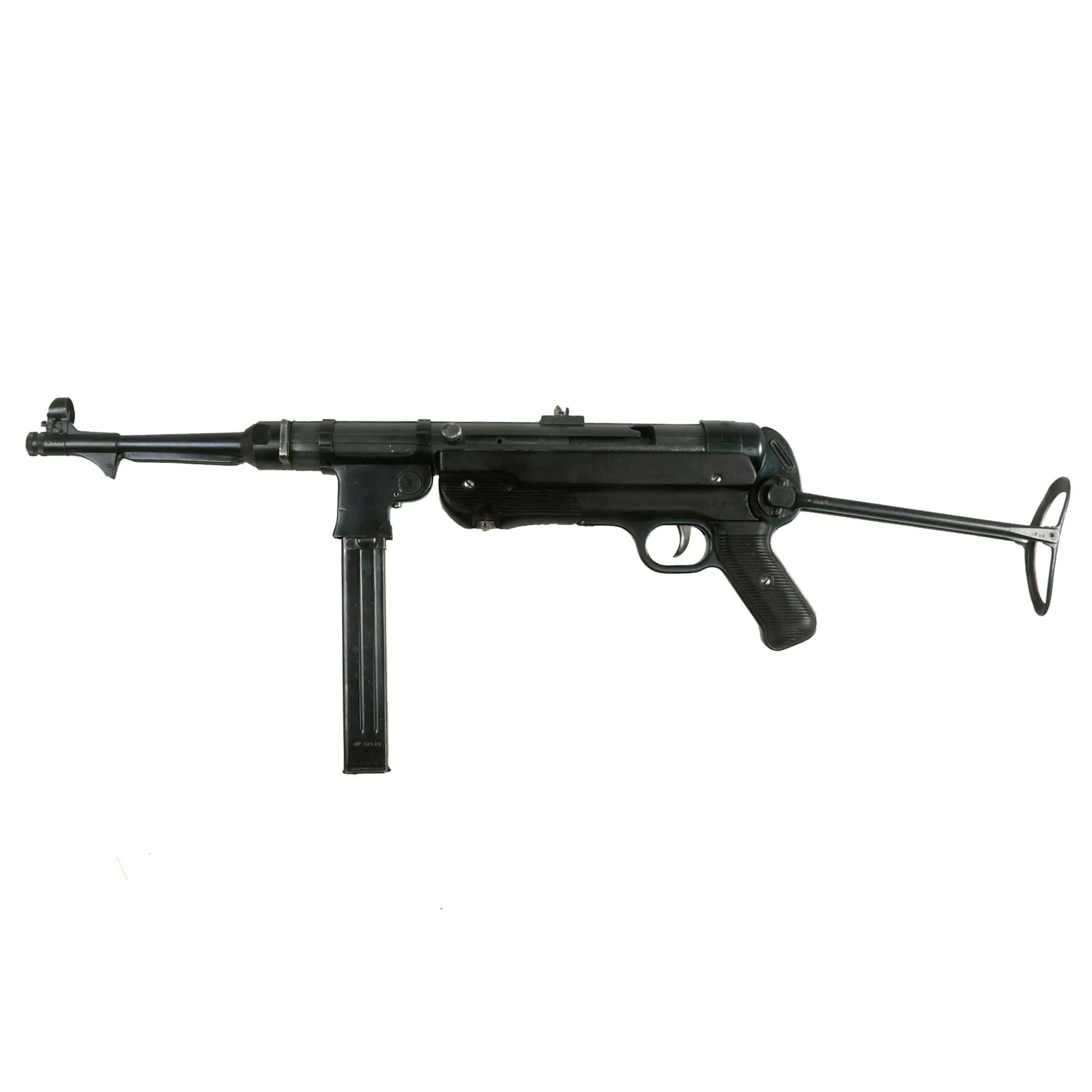 Original German WWII 1942 Dated MP 40 Display Gun by Steyr with Live Barrel & Magazine - Maschinenpistole 40