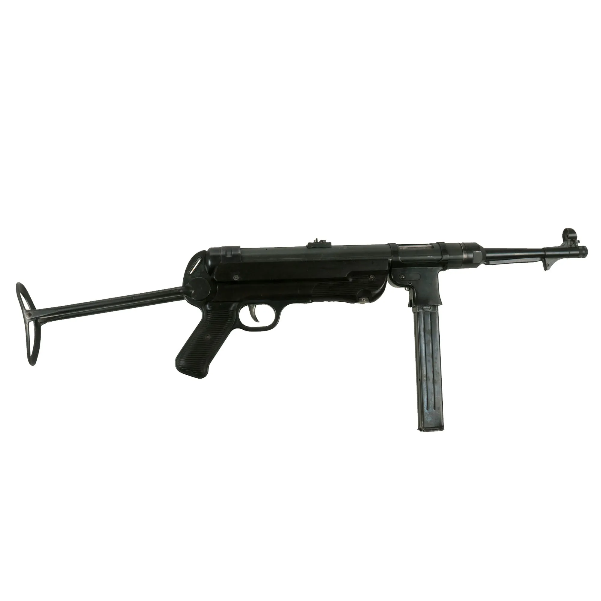 Original German WWII 1942 Dated MP 40 Display Gun by Steyr with Live Barrel & Magazine - Maschinenpistole 40