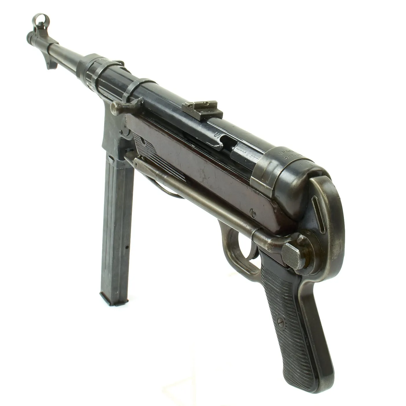 Original German WWII 1943 Dated MP 40 Display Gun by Steyr with Live Barrel - Maschinenpistole 40