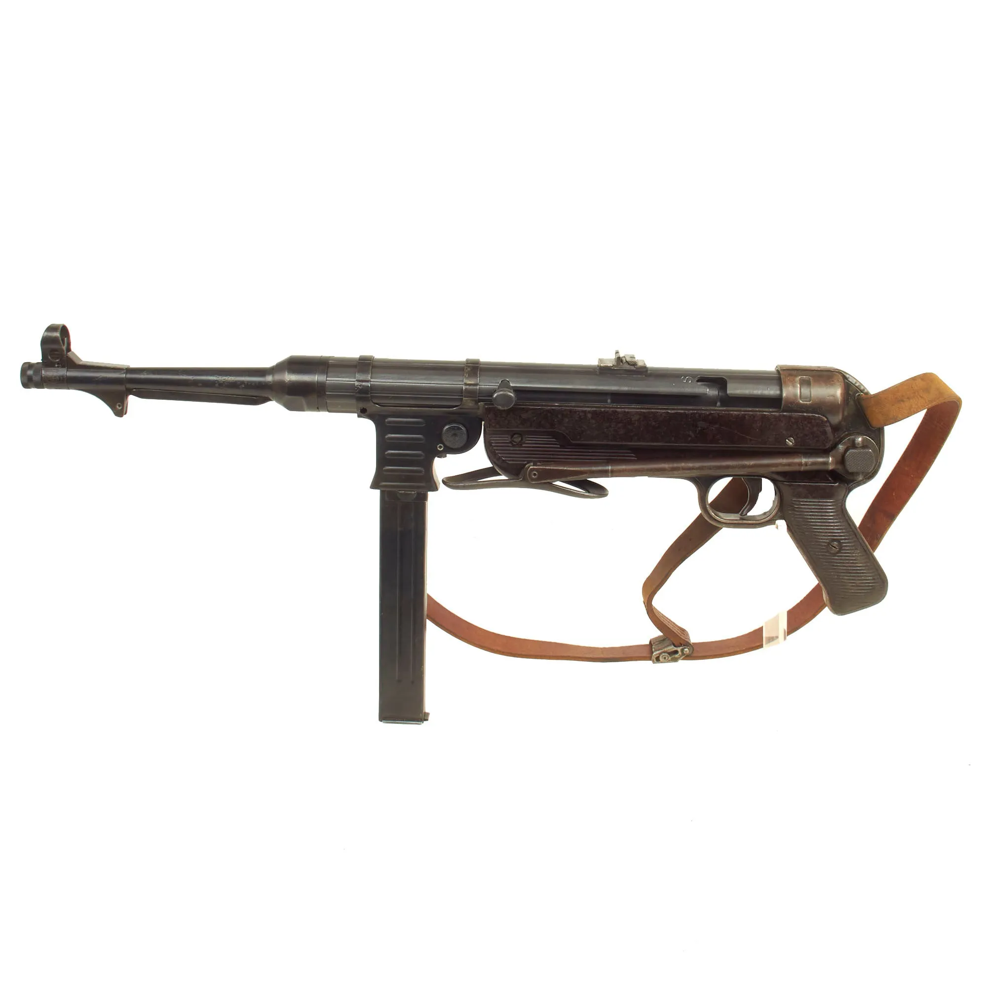 Original German WWII 1943 dated MP 40 Display Gun by Steyr with Post-War Sling & Magazine - Serial 9167M