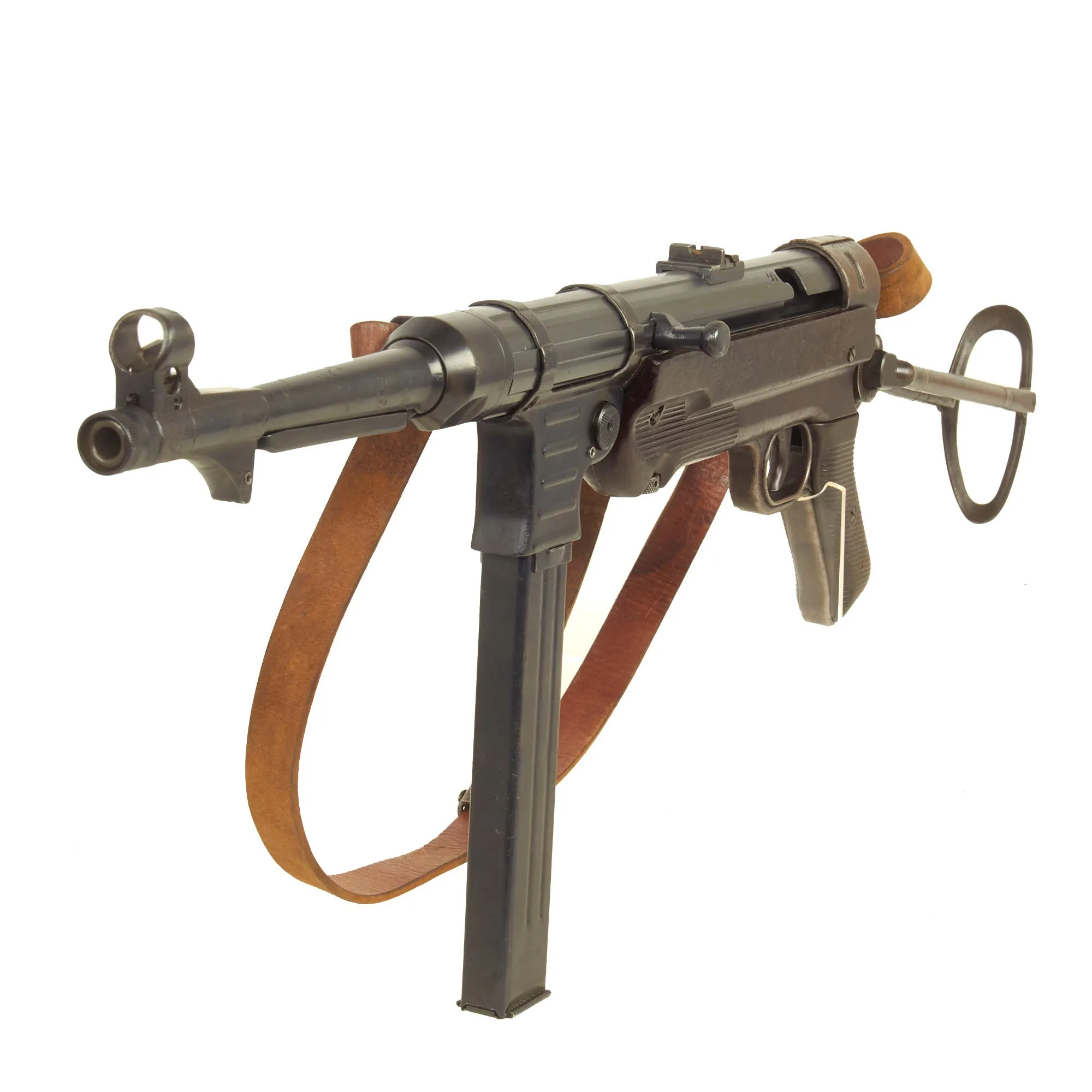 Original German WWII 1943 dated MP 40 Display Gun by Steyr with Post-War Sling & Magazine - Serial 9167M