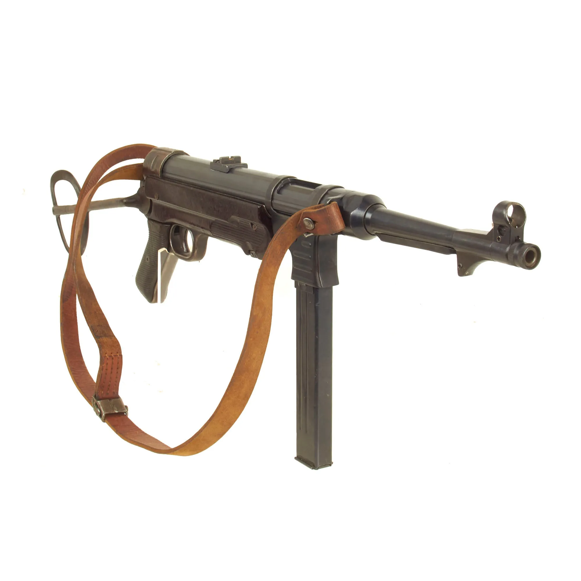 Original German WWII 1943 dated MP 40 Display Gun by Steyr with Post-War Sling & Magazine - Serial 9167M