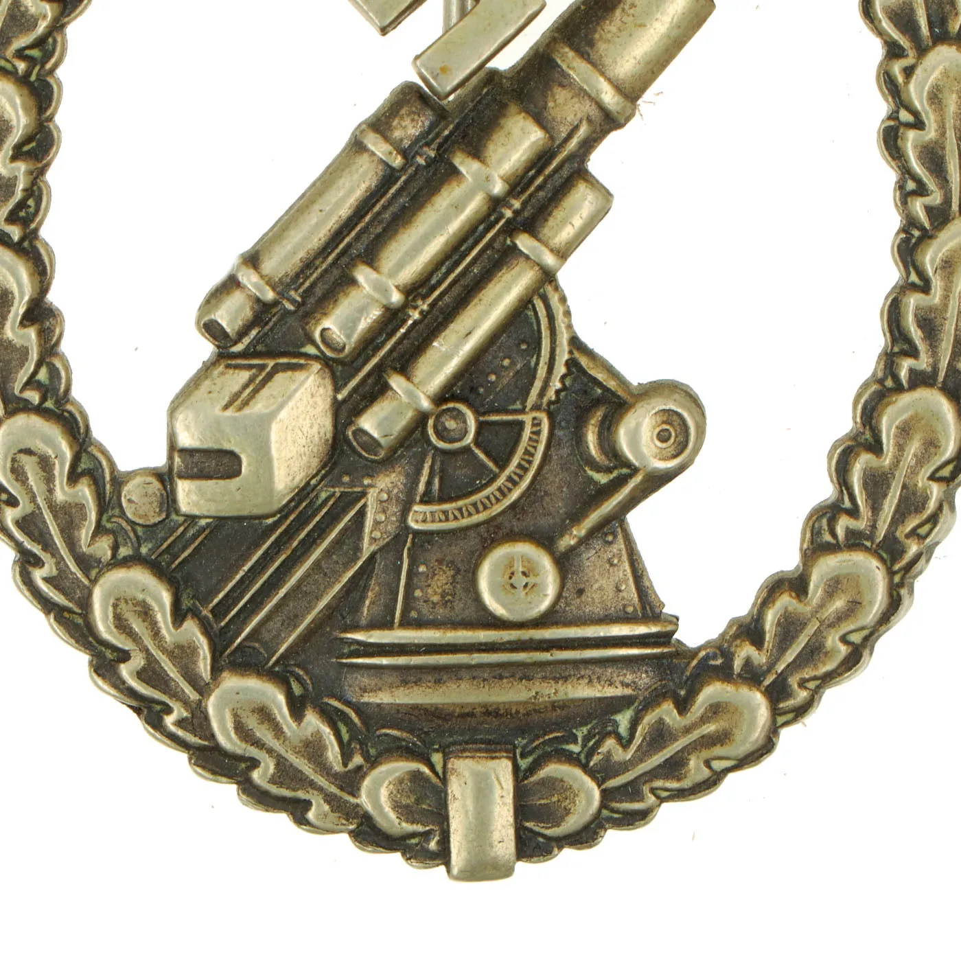 Original German WWII Early Double Thick Tombak Luftwaffe Anti-Aircraft Flak Battle Badge by F. W. Assmann & Söhne