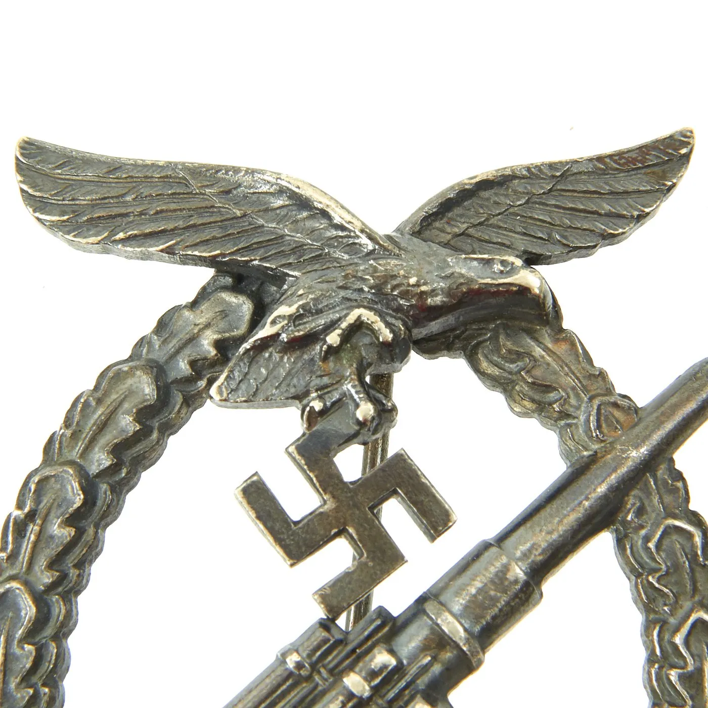 Original German WWII Early War Luftwaffe Anti-Aircraft Flak Battle Badge in Tombak by Brehmer