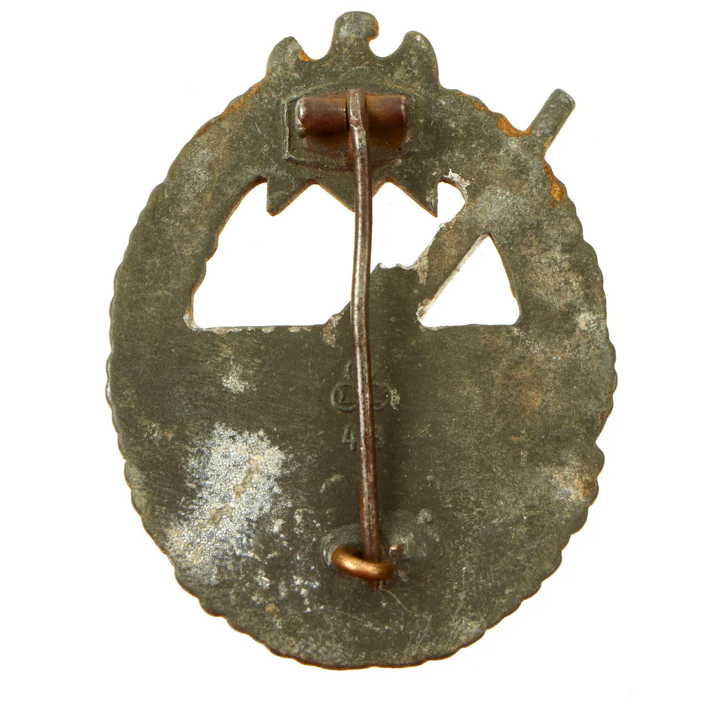 Original German WWII Kriegsmarine Coastal Artillery Badge by Friedrich Linden of Lüdenscheid - dated 1943