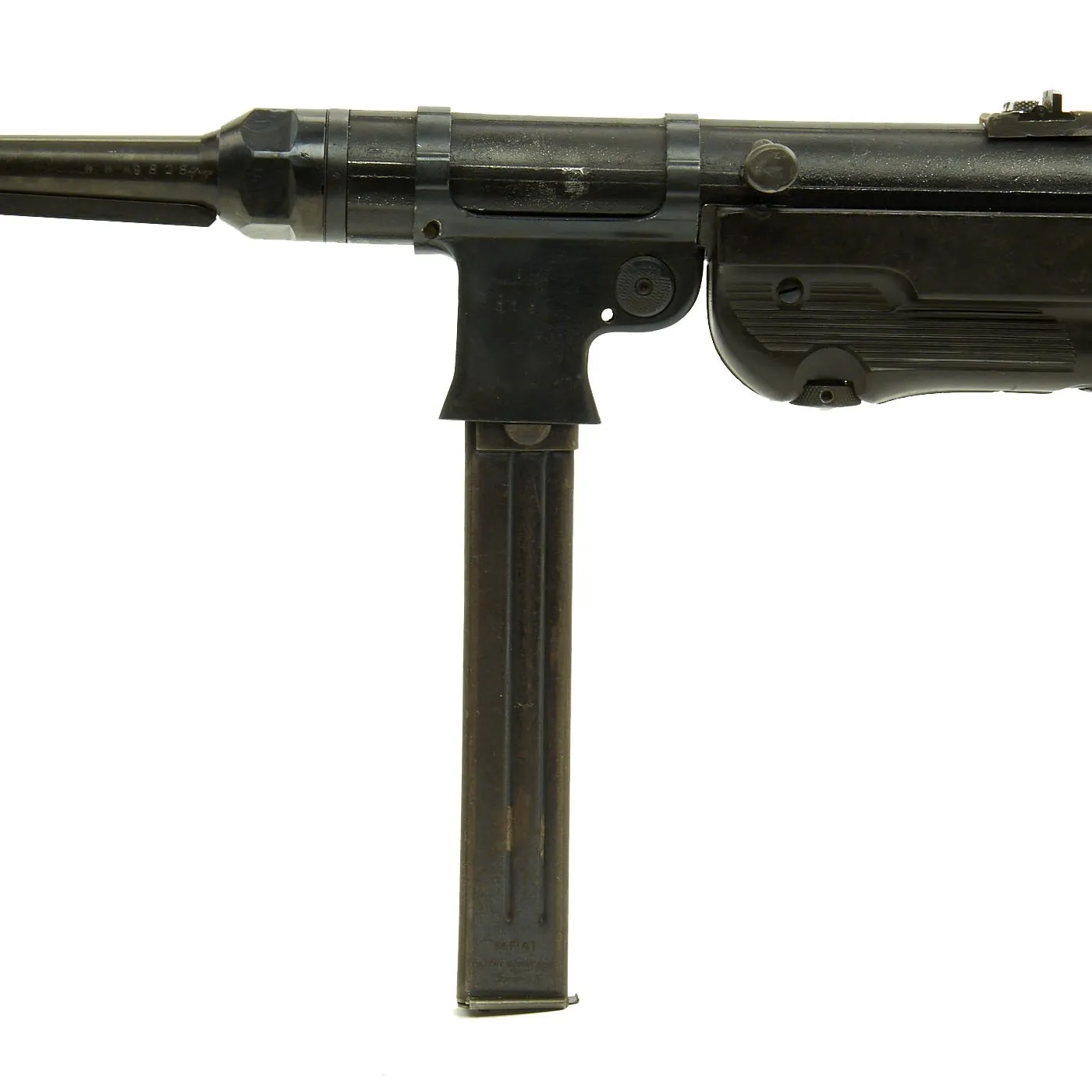 Original German WWII MP 40 Display Gun Parts Set with Matched Serial Numbers and Live Barrel - Dated 1941