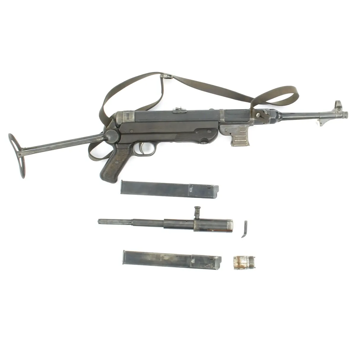 Original German WWII MP 40 Display Gun with Internals and Live Barrel - Dated 1941