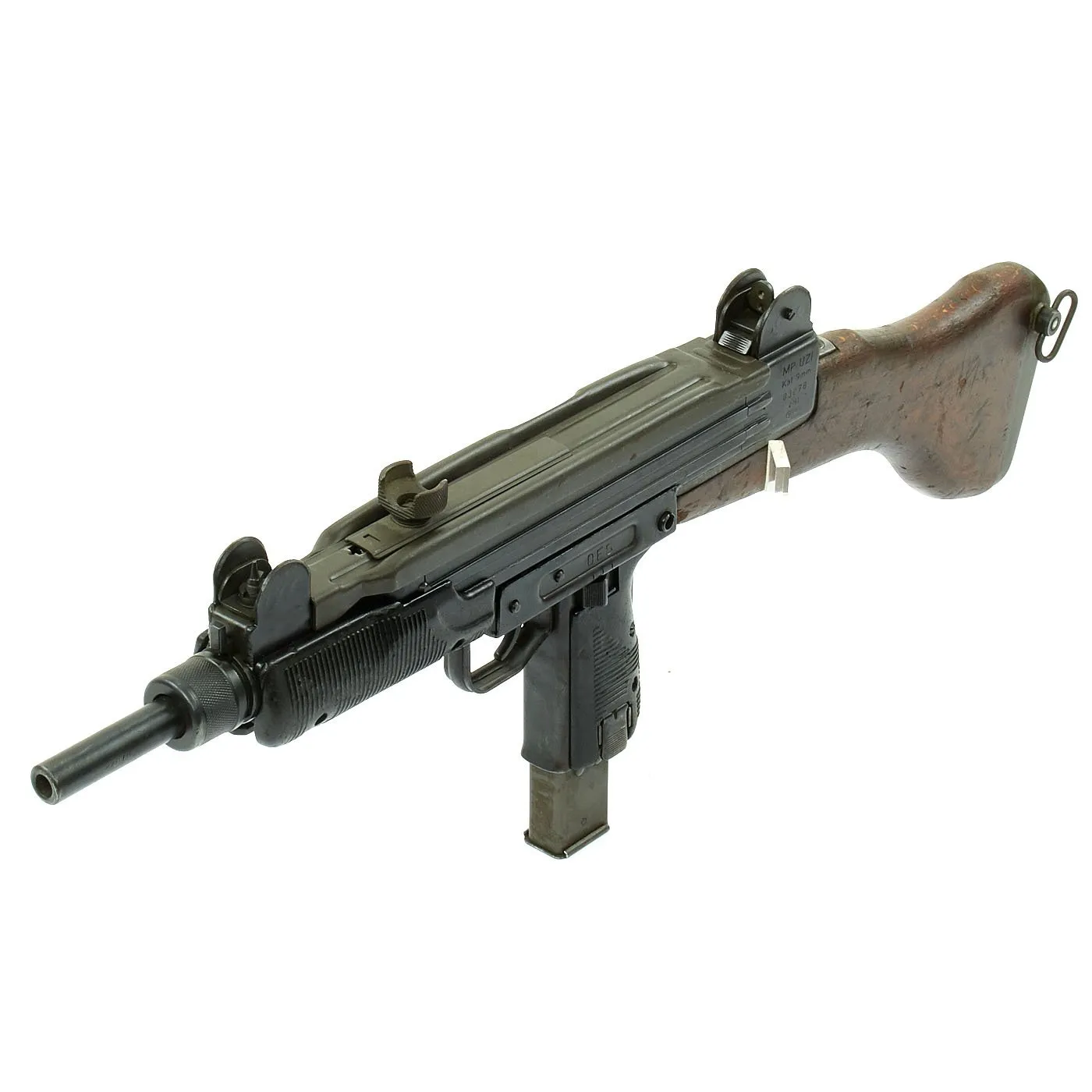 Original Israeli UZI Display Submachine Gun with Wood Stock - dated 1961