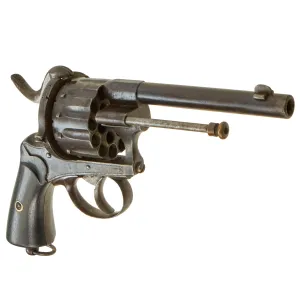 Original Rare U.S. Civil War Era French 7mm Pinfire 12 Round Cylinder Revolver Converted to Centerfire - Circa 1855