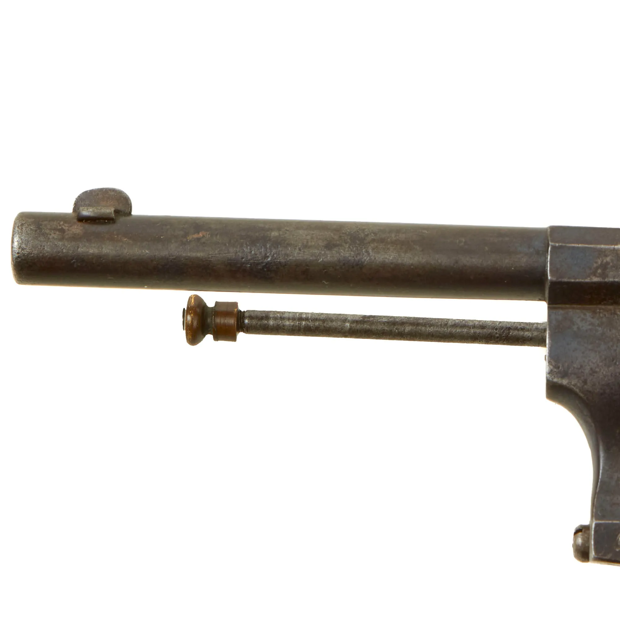 Original Rare U.S. Civil War Era French 7mm Pinfire 12 Round Cylinder Revolver Converted to Centerfire - Circa 1855