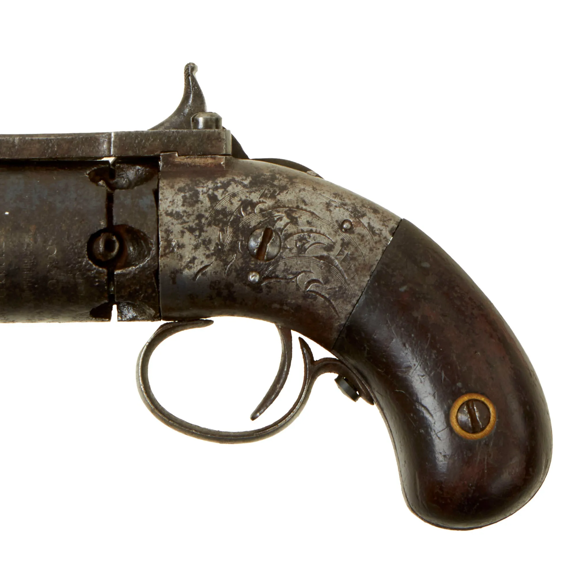 Rare U.S. Springfield Arms Co. James Warner Patent .28cal Pocket Percussion Revolver - Circa 1851