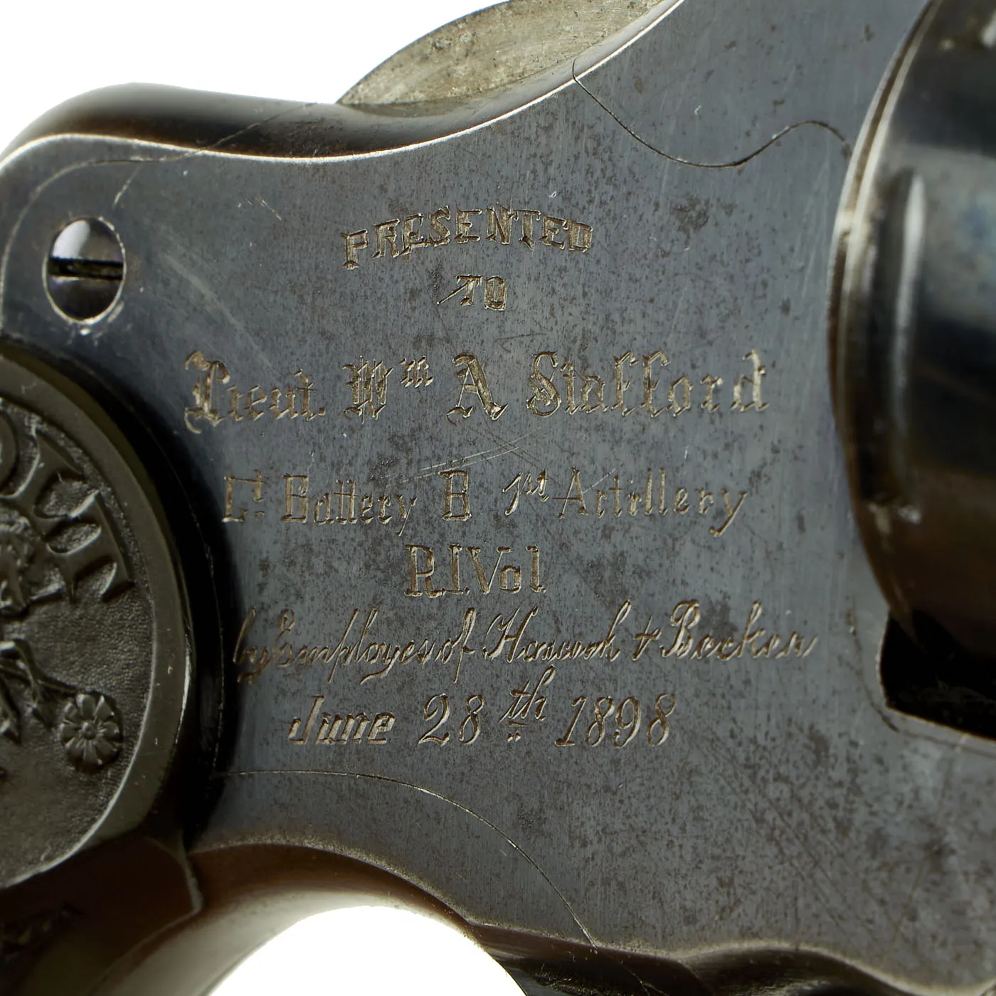 Original Spanish-American War U.S. Colt Model 1896 D.A. 38 Named Presentation Revolver Serial No. 99206 - Made In 1898