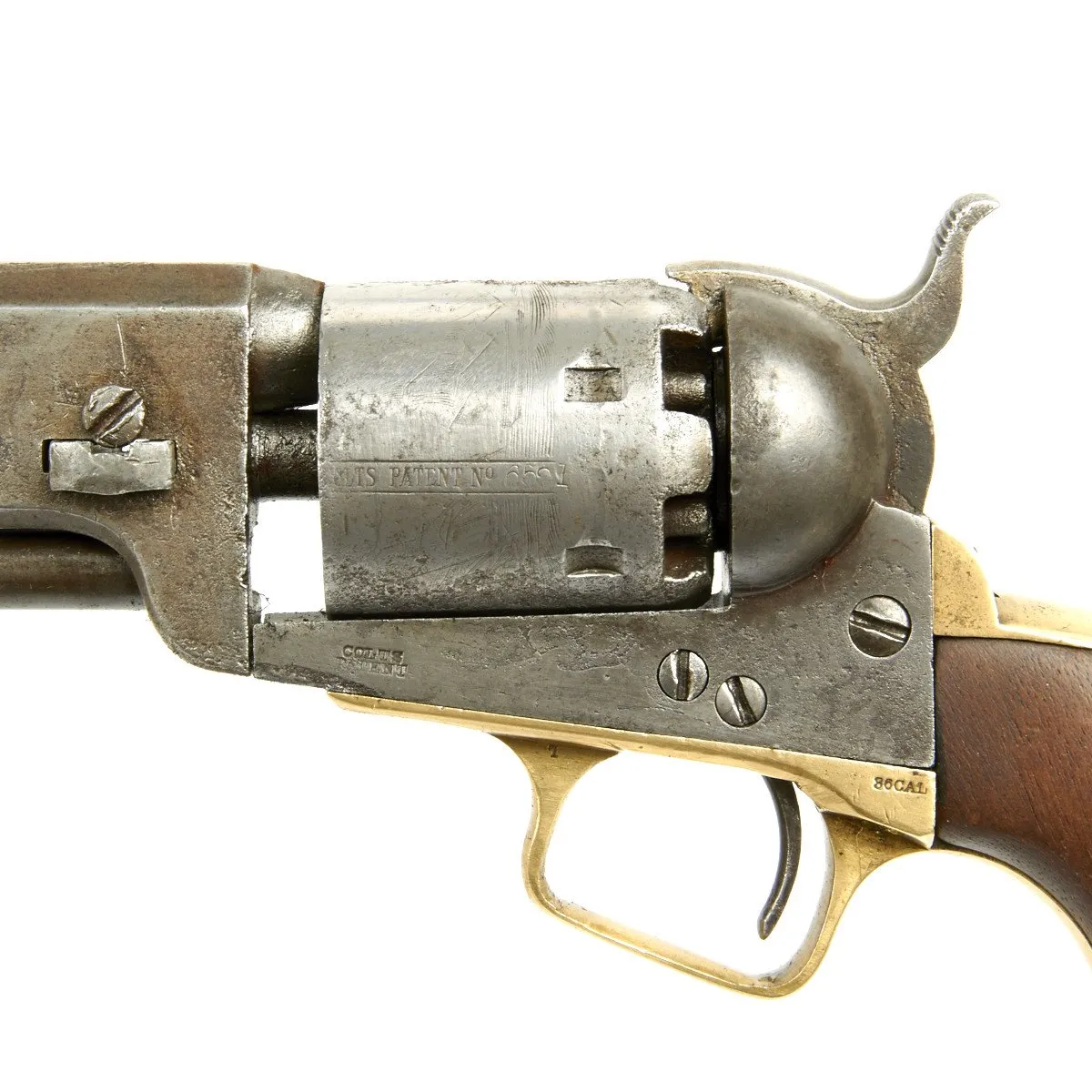 Original U.S. Civil War Colt 1851 Navy .36 Caliber Revolver with Vintage Slim Jim Holster - Manufactured in 1863