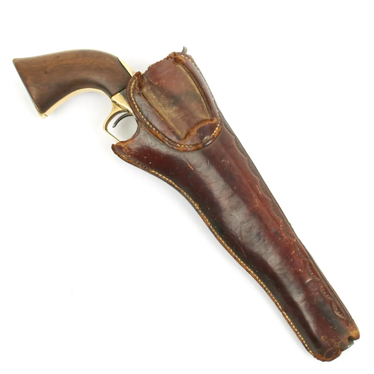 Original U.S. Civil War Colt 1851 Navy .36 Caliber Revolver with Vintage Slim Jim Holster - Manufactured in 1863