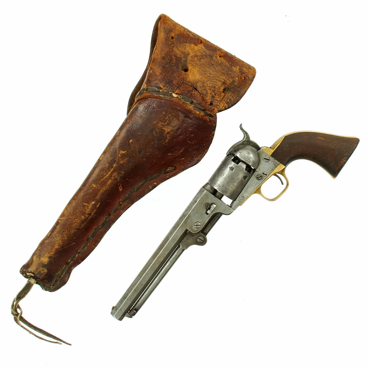 Original U.S. Civil War Colt 1851 Navy Percussion Revolver Made in 1862 with Holster - Serial No 119682