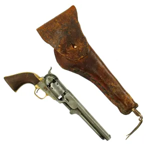 Original U.S. Civil War Colt 1851 Navy Percussion Revolver Made in 1862 with Holster - Serial No 119682