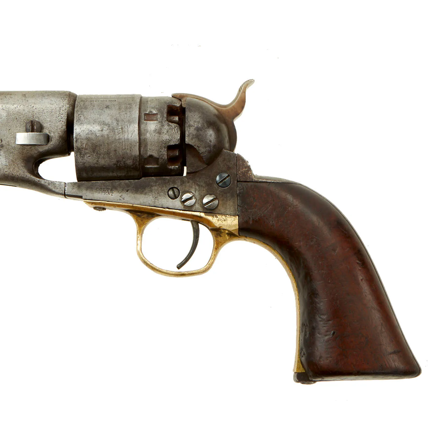 Original U.S. Civil War Colt Model 1860 Army Four Screw Percussion Revolver made in 1861 - Serial 7542