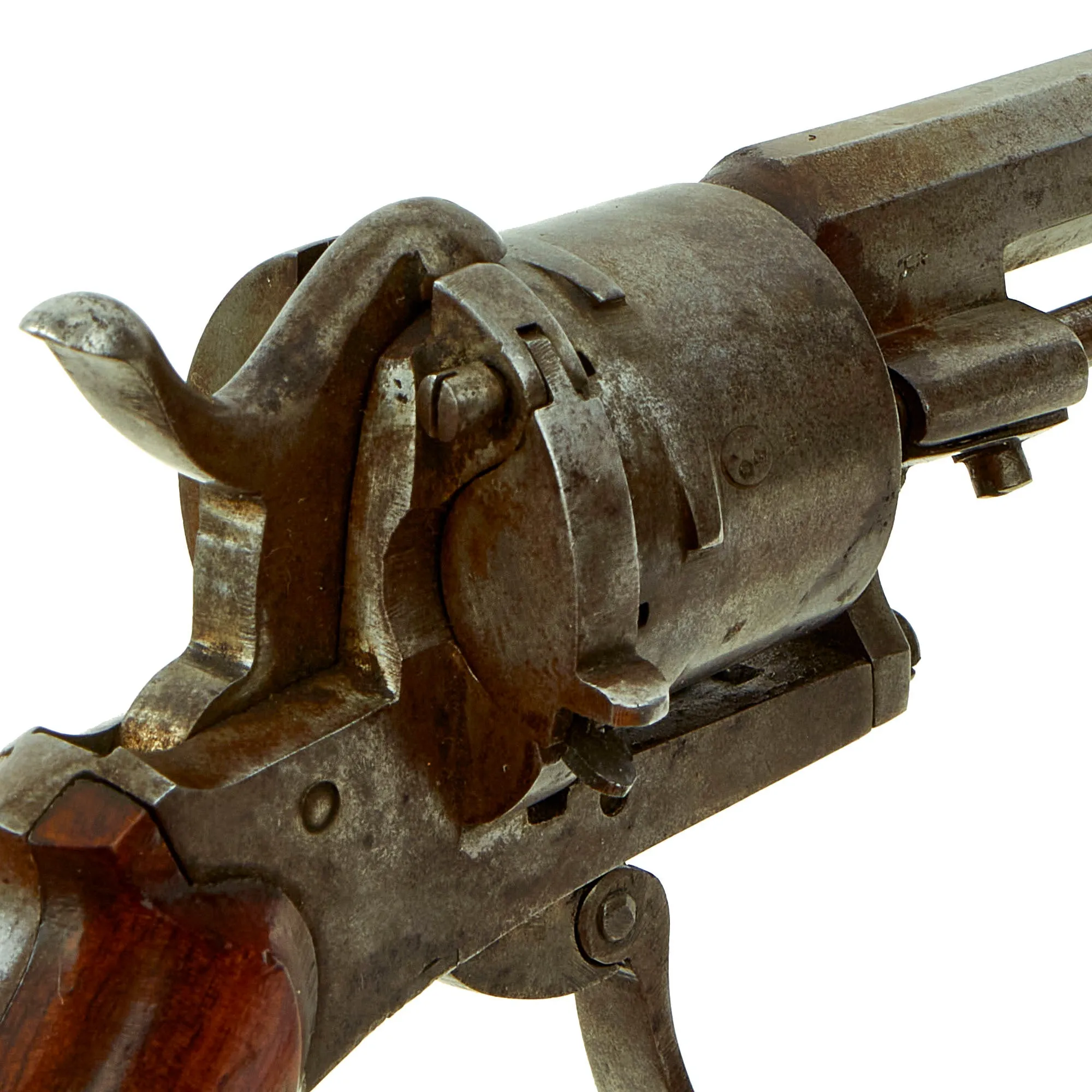 Authentic Antique Belgian 7mm Pinfire Double Action Pocket Revolver with Liège Proofs from the U.S. Civil War Era - circa 1858