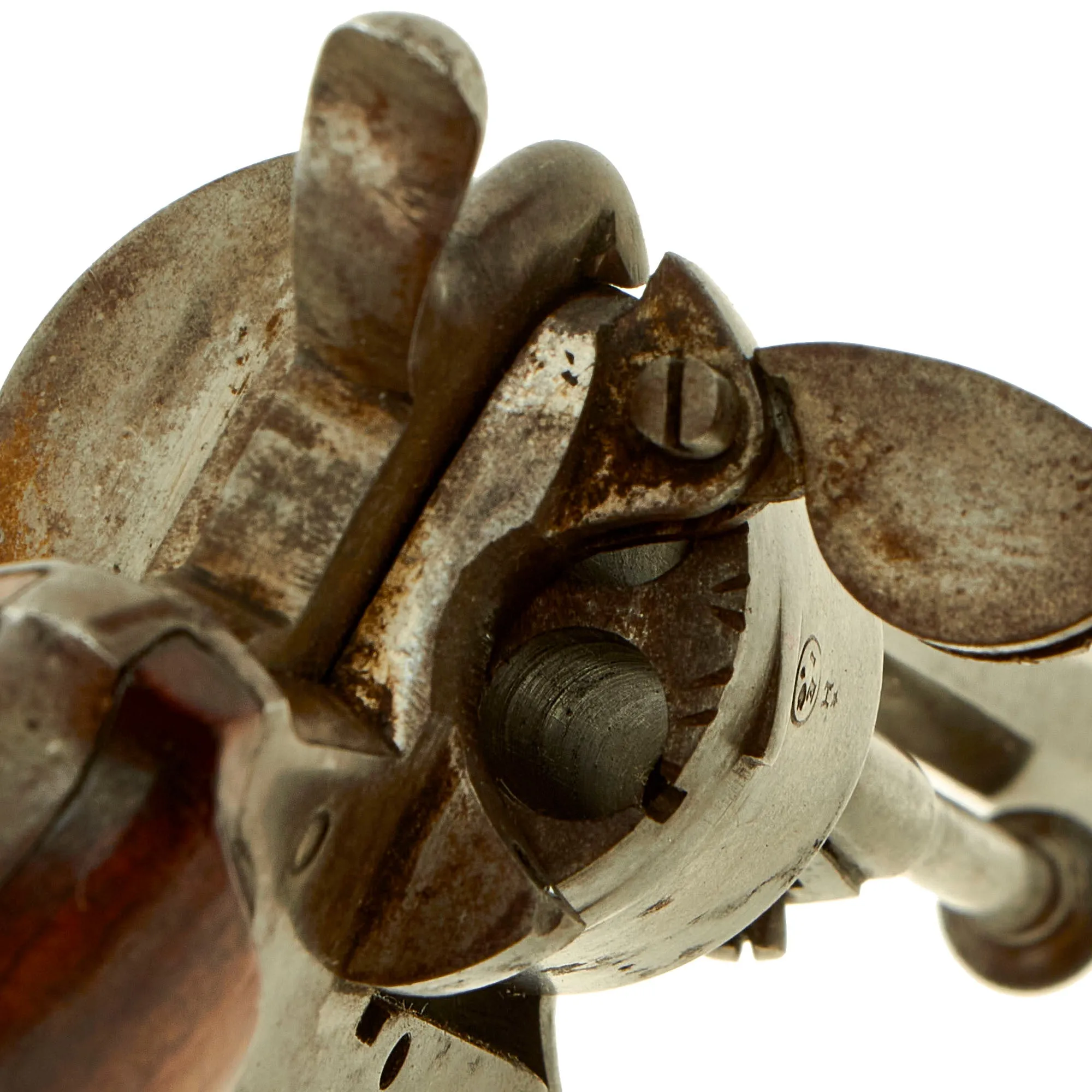 Authentic Antique Belgian 7mm Pinfire Double Action Pocket Revolver with Liège Proofs from the U.S. Civil War Era - circa 1858