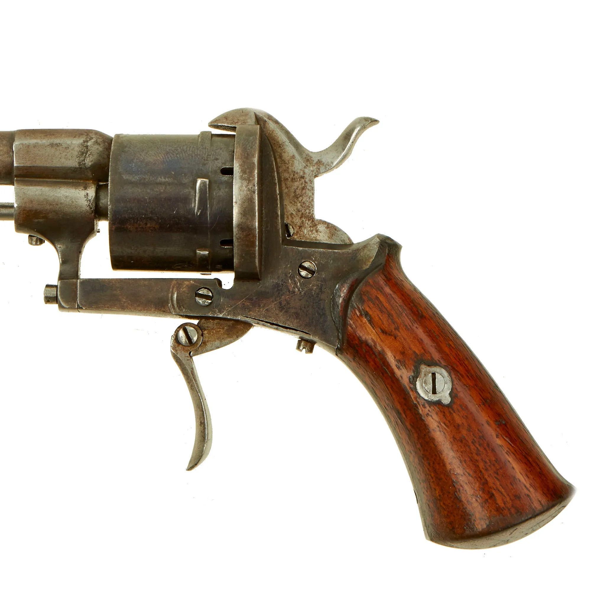 Original U.S. Civil War Era Belgian 7mm Pinfire Double Action Pocket Revolver with Liège Proofs - c. 1860