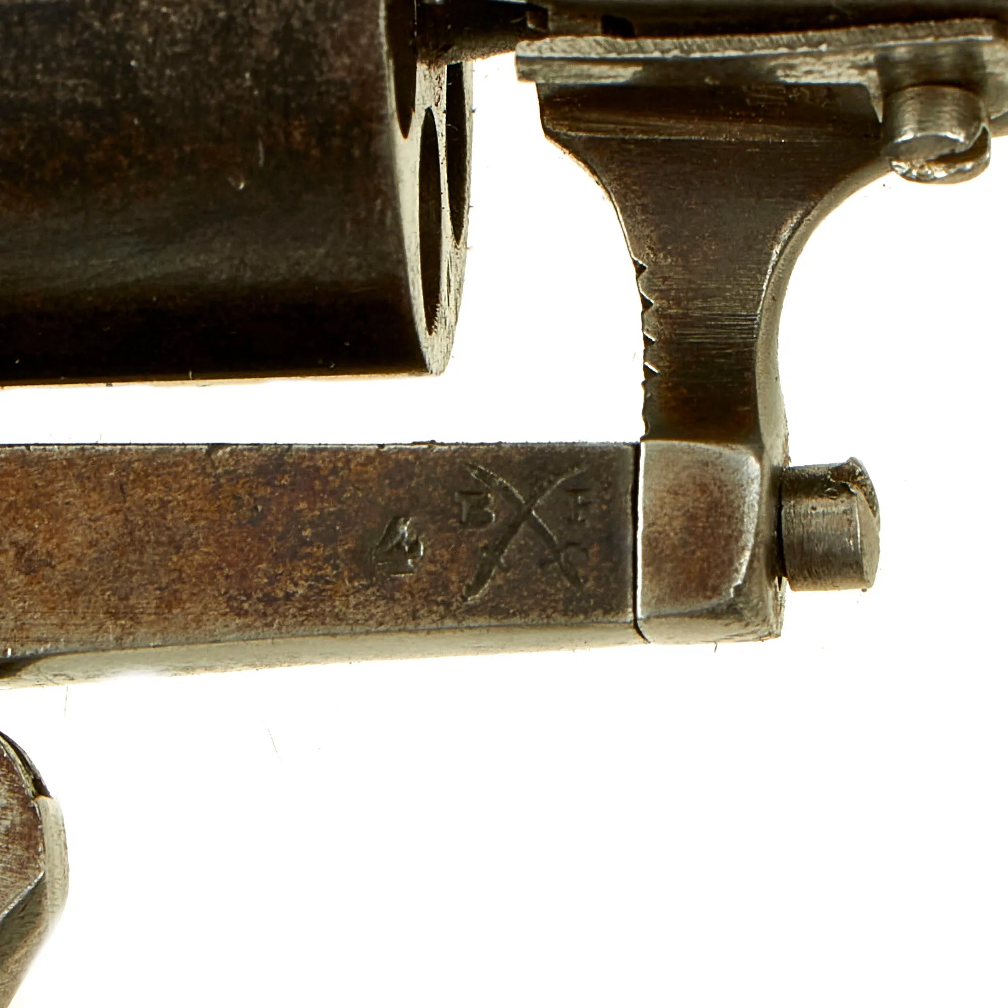 Original U.S. Civil War Era Belgian 7mm Pinfire Double Action Pocket Revolver with Liège Proofs - c. 1860