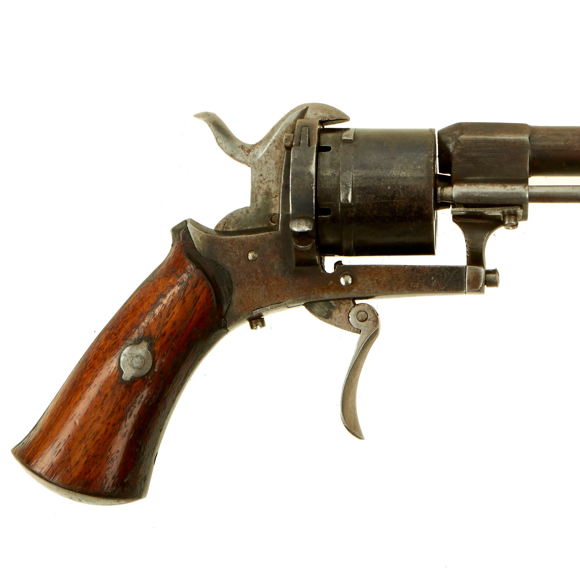 Original U.S. Civil War Era Belgian 7mm Pinfire Double Action Pocket Revolver with Liège Proofs - c. 1860