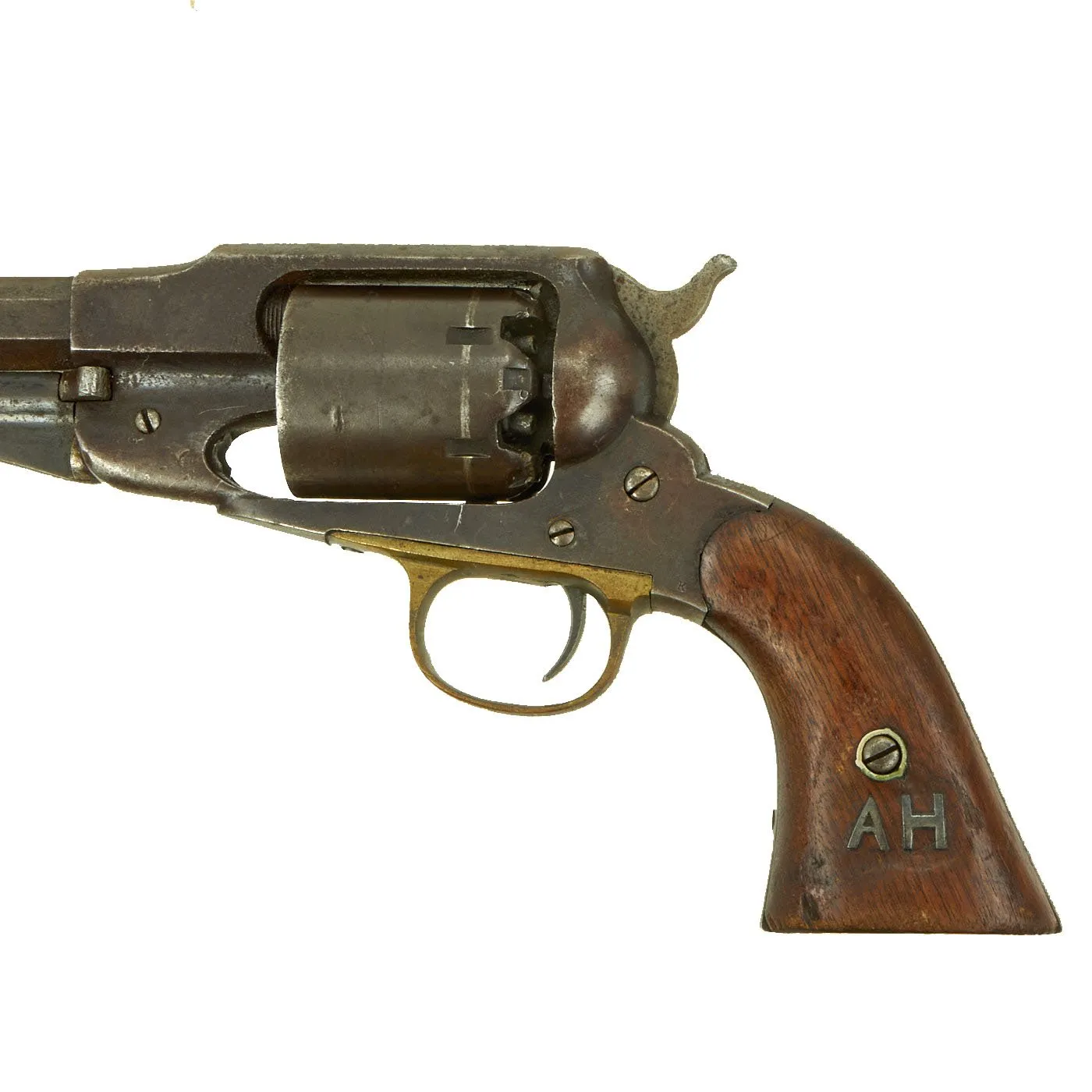 Original U.S. Civil War Remington New Model 1863 Army Percussion Revolver with Initialed Grips - Serial 73058