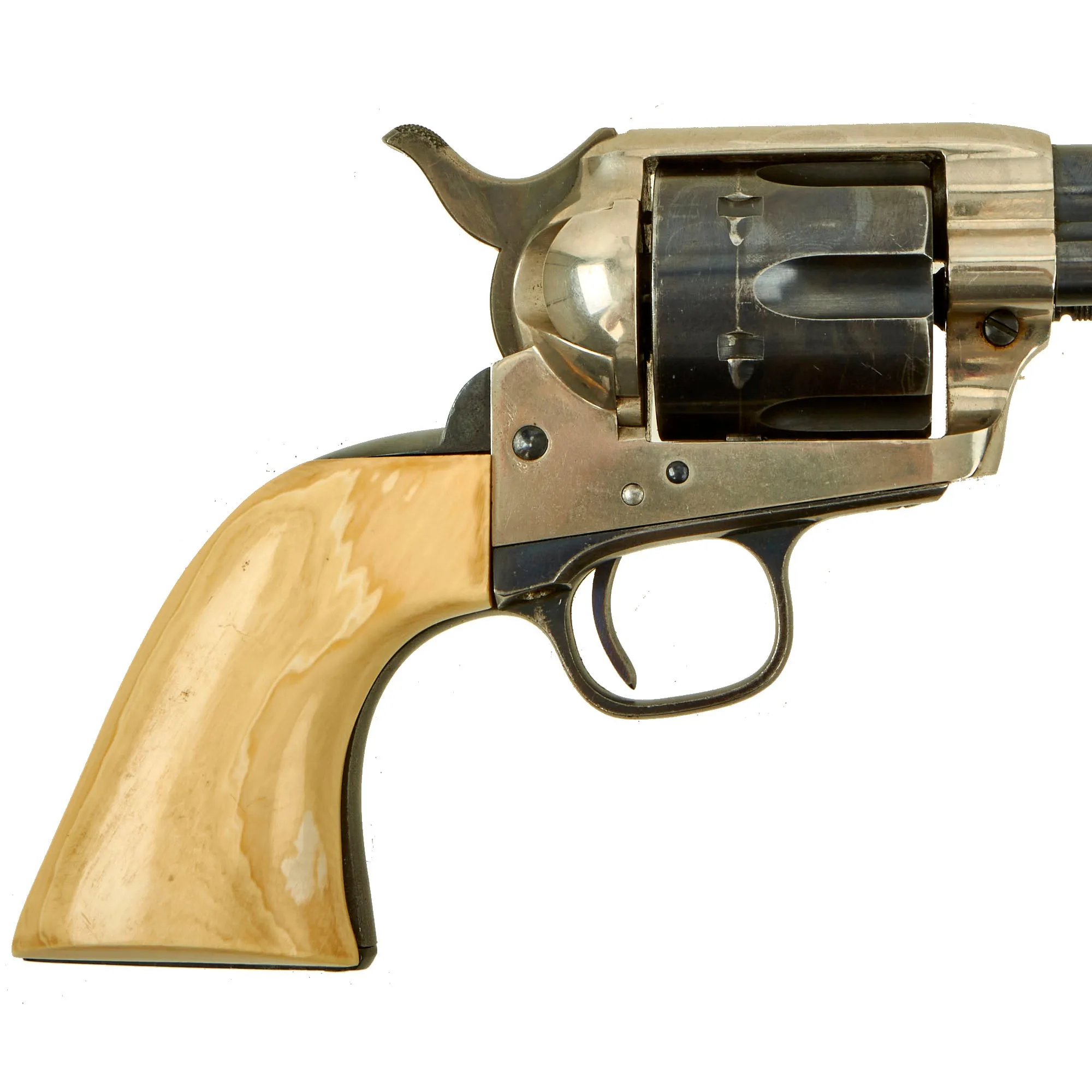 Original U.S. Colt .45cal Single Action Army Revolver made in 1898 with Replaced 7 1/2" Barrel & Marine Ivory Grips - Serial 175851