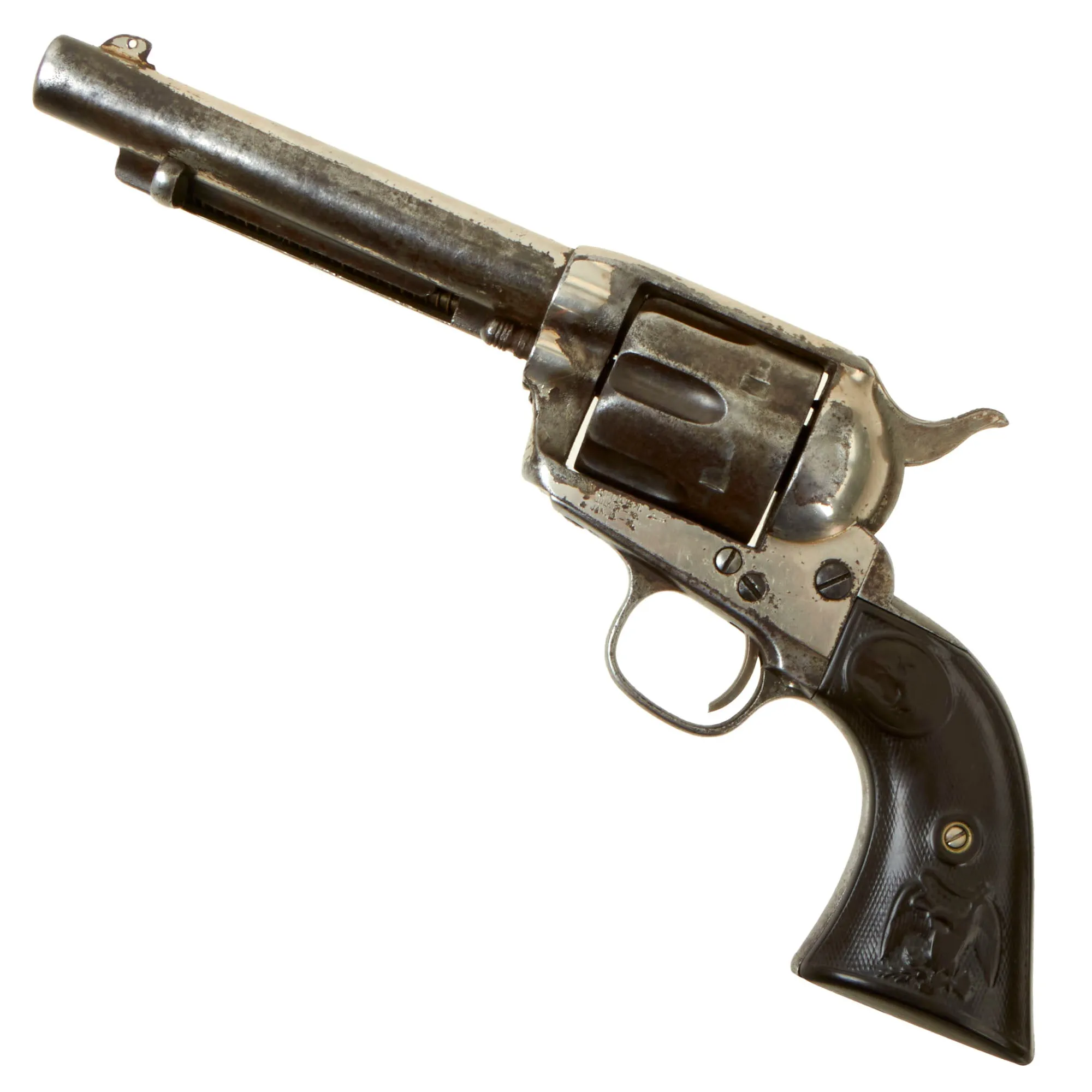 Original U.S. Colt Nickel-Plated .45cal Single Action Army Revolver made in 1883 with 5 ½" Barrel & Factory Letter - Matching Serial 88267